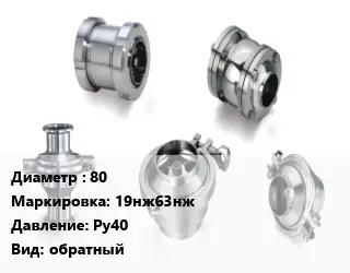 Клапан нержавеющий 80 19нж63нж Ру40 обратный